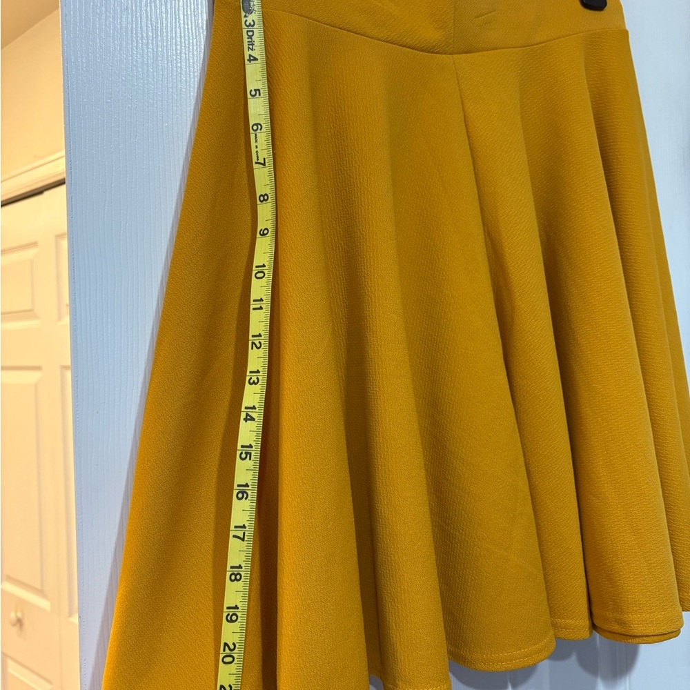 Mustard Yellow Knee Length Skirt - Picture 5 of 7